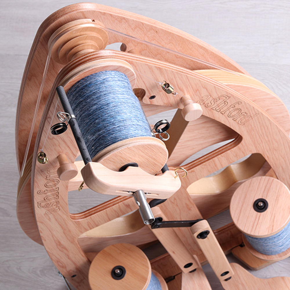 Ashford spinning wheels collection including electric spinners and traditional wheels for all yarn types