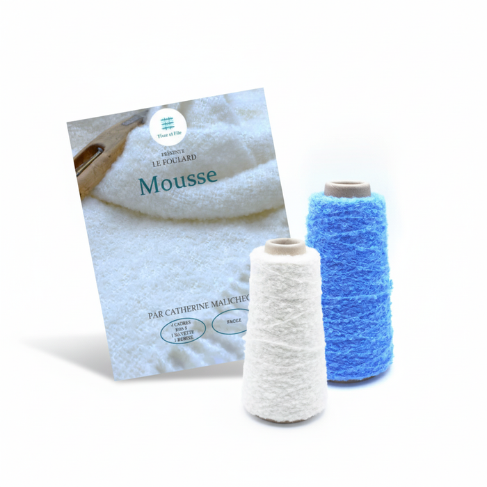 Kit pour foulard en mérinos et nylon bouclé – métier à peigne envergeur