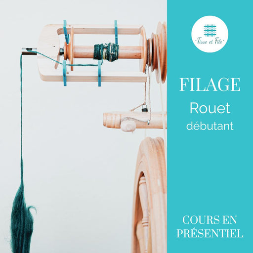 Beginner spinning wheel course at Tisse et File