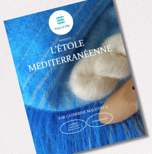 Mediterranean stole weaving pattern cover in French for frame loom