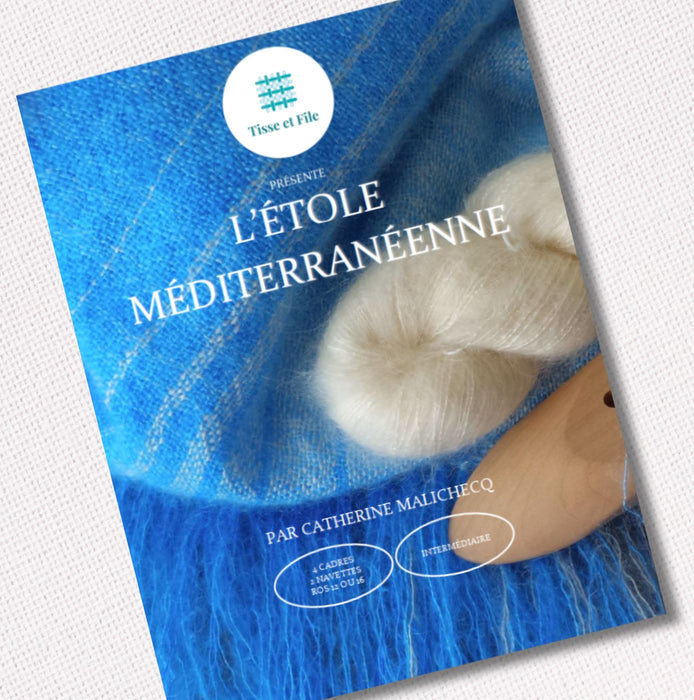 Mediterranean stole weaving pattern cover in French for frame loom