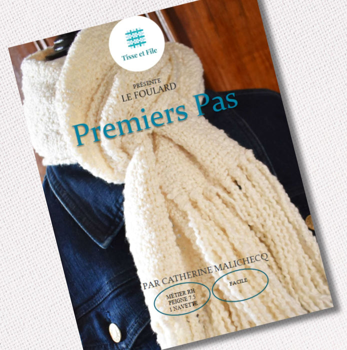 Premiers pas plain weave scarf weaving pattern cover in French for RH loom