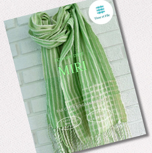 Miri plain weave scarf weaving pattern cover in French for frame loom