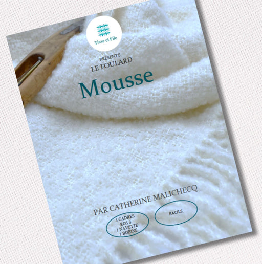 Mousse plain weave scarf weaving pattern cover in French for frame looms