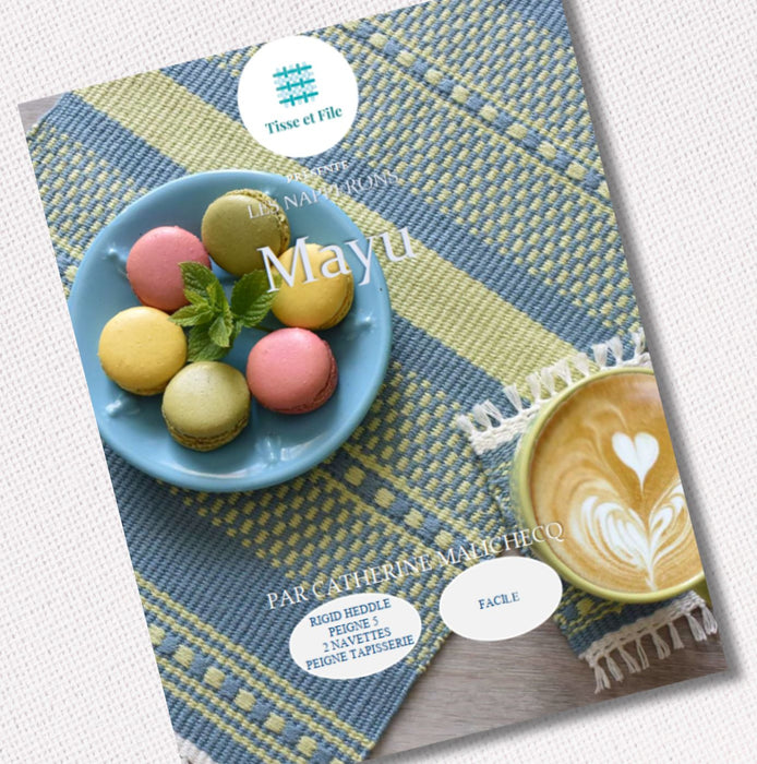 Mayu placemats weaving pattern cover in French for RH loom