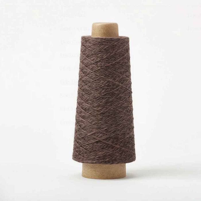 Duet cotton/linen yarn – spool in Expresso, cone format on white background