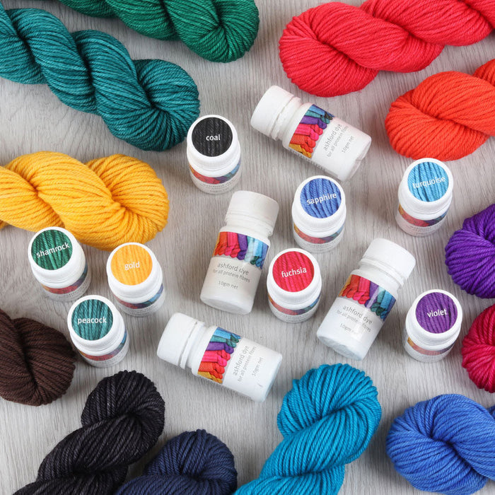 Teintures pour les fibres d’origine animale : ensemble de 12 couleurs - Ashford