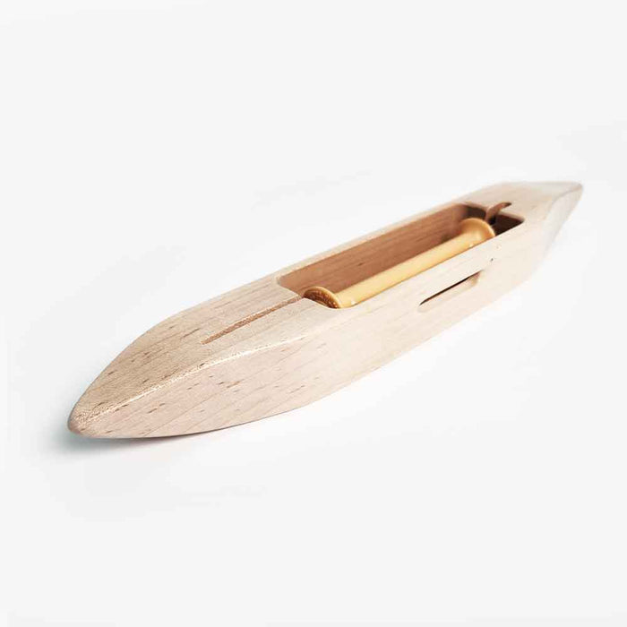 Leclerc small closed bottom shuttle showing integrated 4 inch bobbin