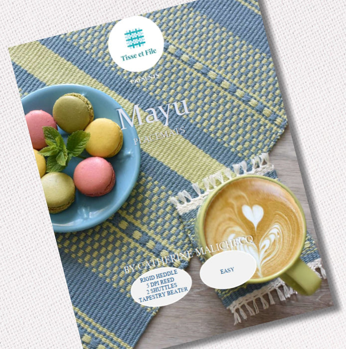 Mayu placemats weaving pattern cover in English for RH loom
