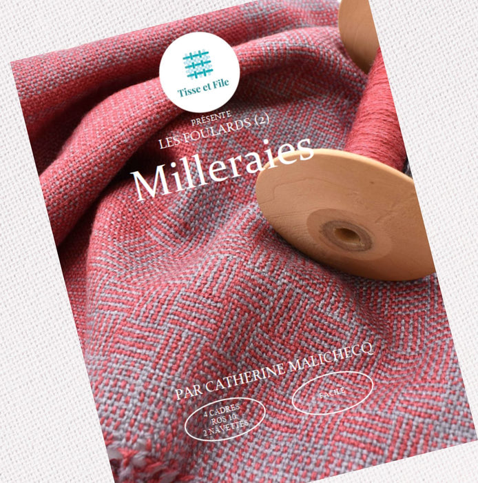 Milleraies scarf weaving pattern cover in French for a 4-shaft loom