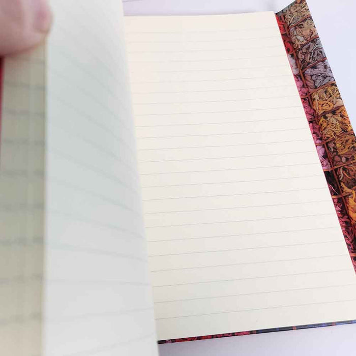 textile notebook with colorful yarn design
