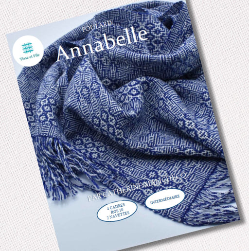 Annabelle Shadow Weave scarf weaving pattern cover in French by Tisse et File