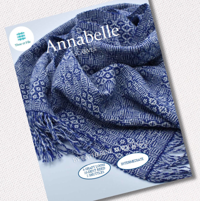 Annabelle Shadow Weave scarf weaving pattern cover by Tisse et File