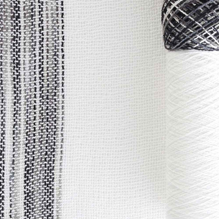 Ashford Caterpillar Cotton Scarf Kit – Monochrome with White colourway