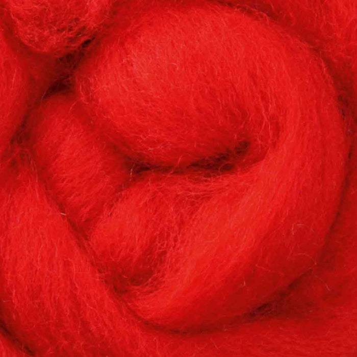 Ashford Corriedale wool top - chilli-pepper
