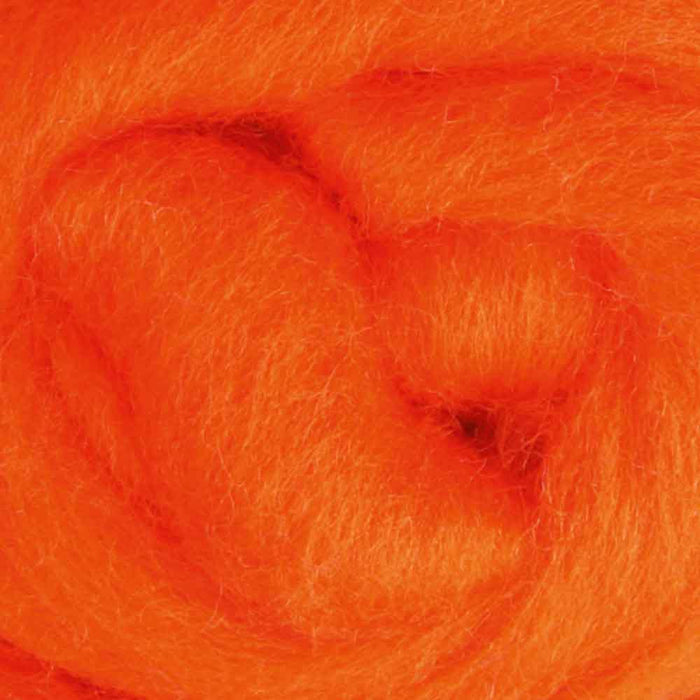 Ashford Corriedale wool top - orange
