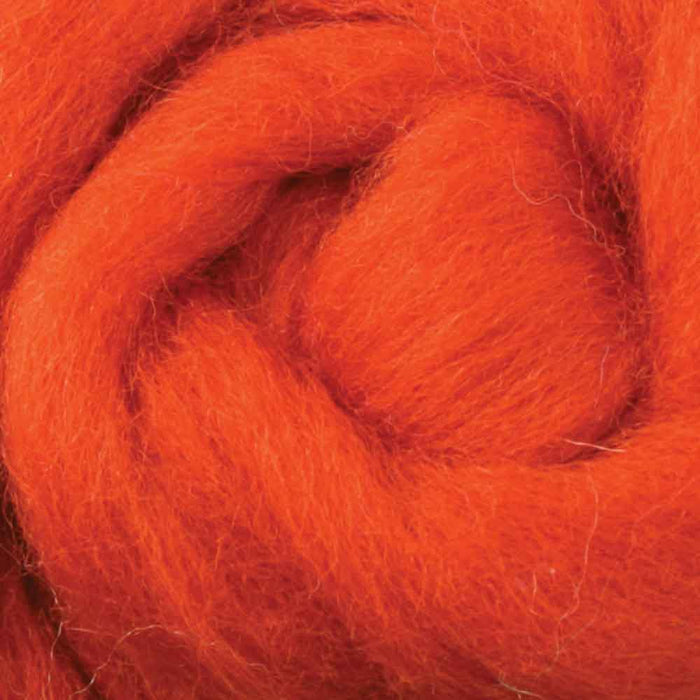 Ashford Corriedale wool top - pumpkin pie