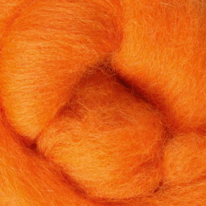 Ashford Corriedale wool top - tangerine