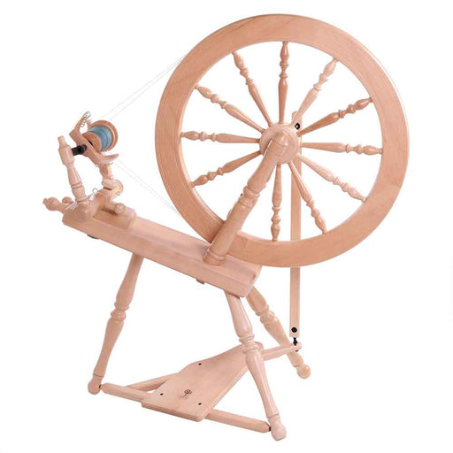 Ashford Elizabeth 30 inch spinning wheel Saxony style in lacquered beech hardwood