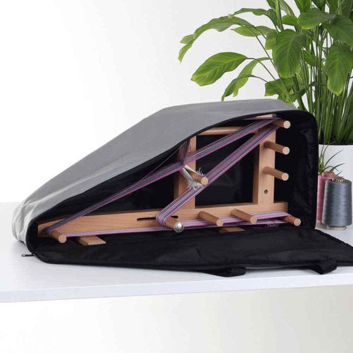 Ashford Inkle loom fitted inside its padded carry bag