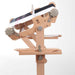 Ashford loom stand accessory tray mounted on rigid heddle loom stand side view