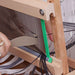 Close-up of Ashford reed hook threading warp yarn