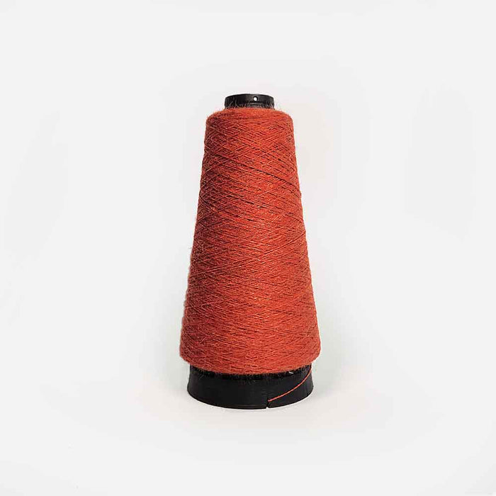 Cone of superfine baby alpaca yarn 2/16 in rouille – soft, warm and luxurious weaving yarn
