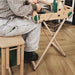 Side view of the Lojan adjustable weaving bench