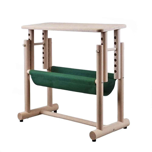 Lojan adjustable weaving bench with integrated storage shelf