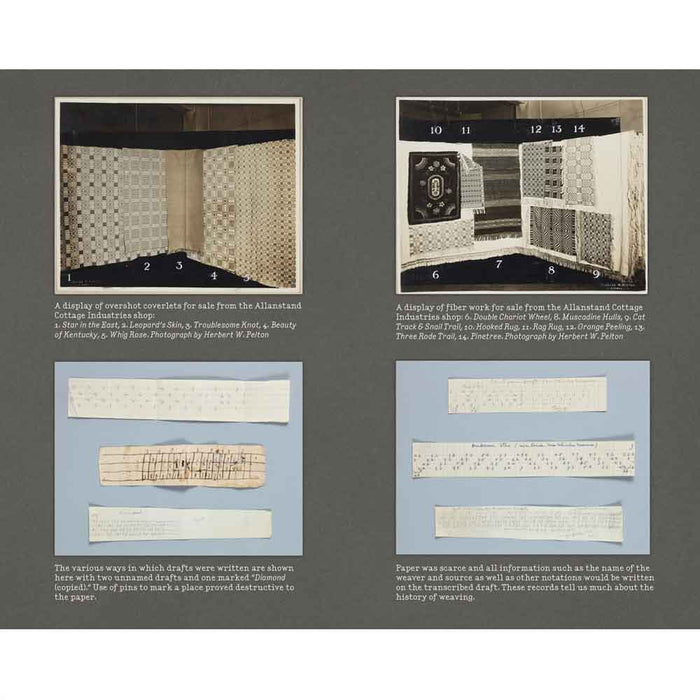 Interior pages from Brown Book of Weaving Drafts showing original historic loom threading drafts
