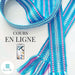 Inkle band weaving – online course in French with colorful handwoven ribbon and mobile preview