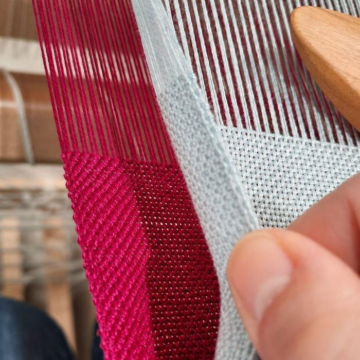 Double weave workshop taught by Catherine Malichecq at Tisse et File