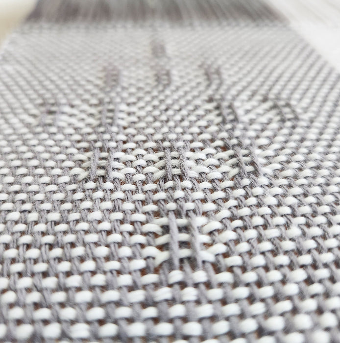 Close-up showing the texture of a woven structure using