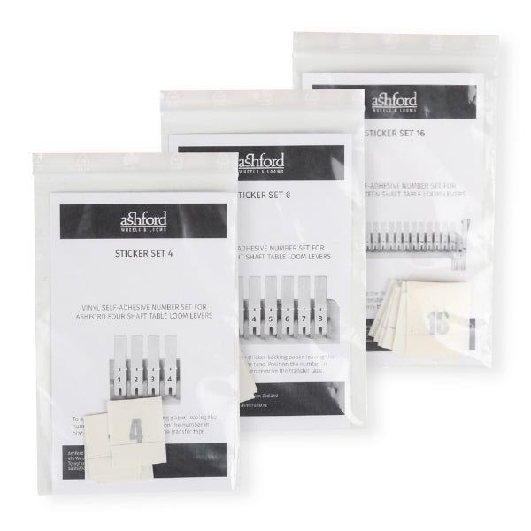 Vinyl lever labels for Ashford table looms, numbered stickers for easy shaft identification