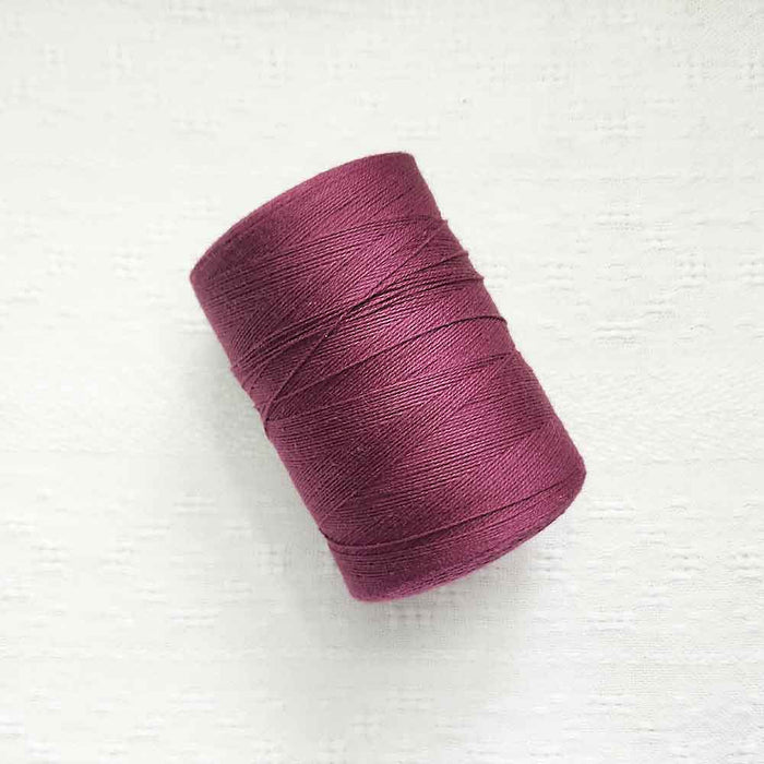 Burgundy 4/8 cotton weaving yarn cone by Maurice Brassard