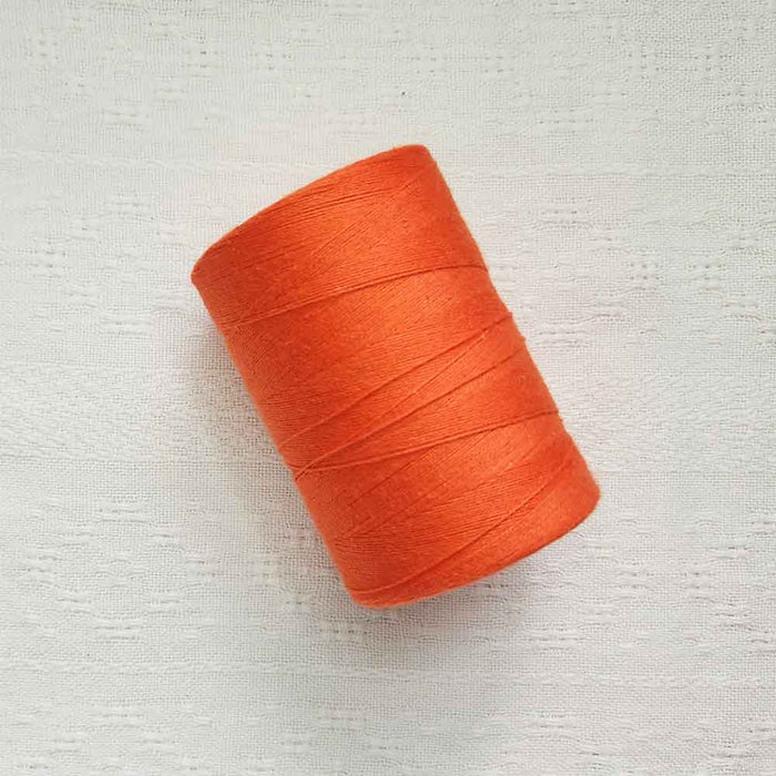 Orange fonce 4/8 cotton weaving yarn cone by Maurice Brassard