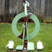 Kromski Fantasia Meadow Green 2026 limited edition spinning wheel with double treadle and magnetic flyer on grass