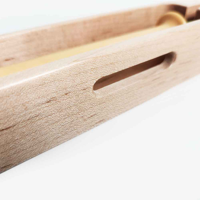 Side slot detail of Leclerc small closed bottom weaving shuttle