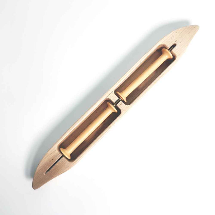 Top view Leclerc double weft shuttle model 6122-5000 for weaving two weft threads together