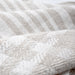 Handwoven linen dish towel showing contrasting stripe arrangement