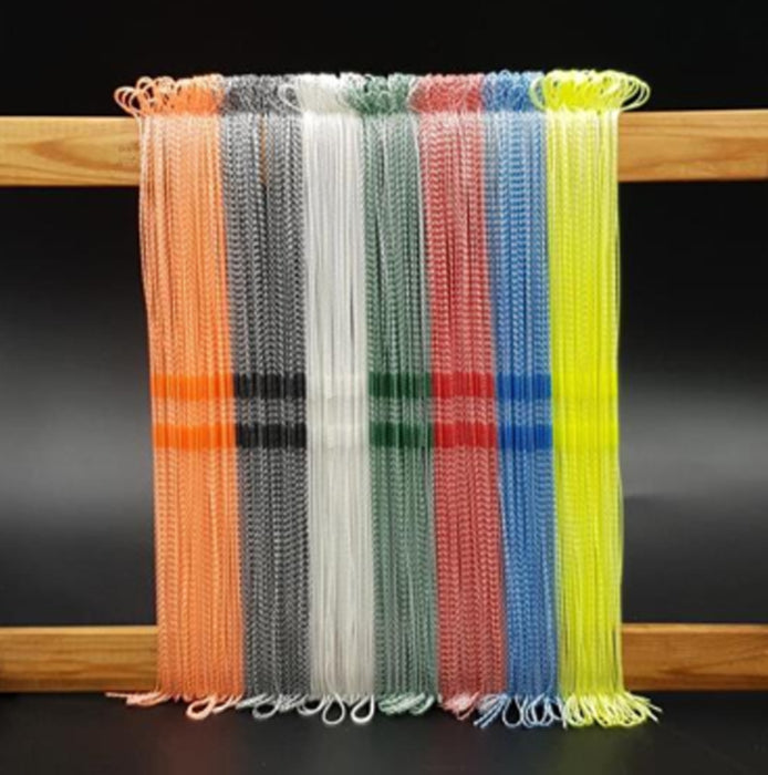 Lisses Texsolv colorées installées sur un métier à tisser – performance et compatibilité avec différents métiers de table et de plancher