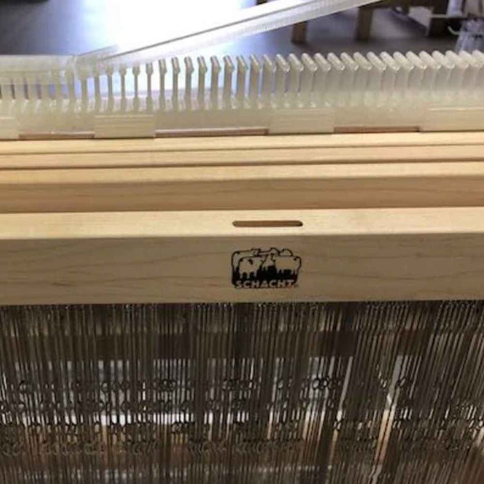 Lofty Fiber raddle installed on a Schacht weaving loom