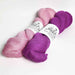 log cabin milleraie weaving kit Lady Slipper and Fuchsia combinations illustrating colour-and-weave effects
