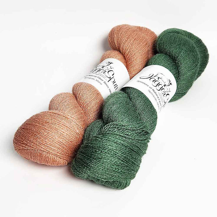 log cabin milleraie weaving kit Coppe and Basil combinations illustrating colour-and-weave effects