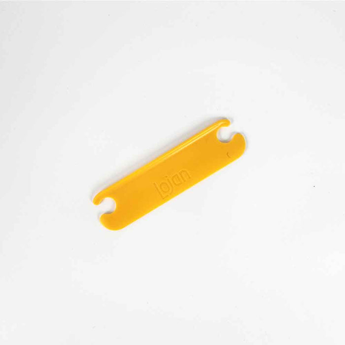 Yellow Lojan inkle weaving shuttle for band and trim weaving