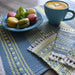 Set of Mayu placemats and coasters woven in cotton and linen, spring colors – Tisse et File