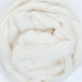 Natural white Polwarth wool roving — soft spinning fiber close-up