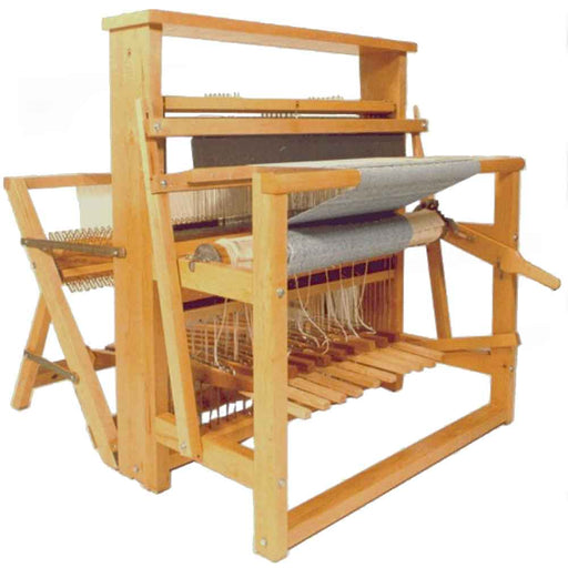 Leclerc Nilus 8-shaft jack-type floor loom, foldable to 25 inches, sturdy weaving loom available in 36, 45 and 60 inch weaving widths