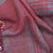 low contrast milleraie log cabin woven fabric from weaving kit showing subtle colour-and-weave effect in red tones