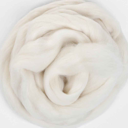 Natural white baby alpaca combed top by Ashford for spinning, felting, dyeing and fiber blending